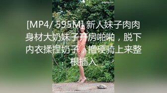 [MP4/ 595M] 新人妹子肉肉身材大奶妹子开房啪啪，脱下内衣揉捏奶子，撸硬骑上来整根插入