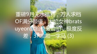 重磅9月无水福利，万人求档OF满分颜值，大奶女神bratsuyeon露脸性爱自拍，极度反差，3P啪啪一字马 (3)